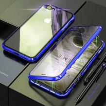 Магнитен калъф Bumper Case 360° FULL за Apple iPhone 7 Plus / iPhone 8 Plus - прозрачен / синя рамка