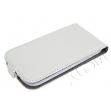 Кожен калъф Flip тефтер Flexi със силиконов гръб за Sony Xperia Z1 L39h - бял