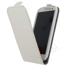 Кожен калъф Flip тефтер Flexi за Samsung Galaxy J1 / Samsung J1 - бял