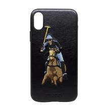 Луксозен твърд гръб със силиконова кант за Apple iPhone X - Santa Barbara Polo Club Knight / Jockey