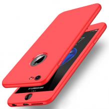 Силиконов калъф / гръб / TPU 360° за Apple iPhone 6 Plus / iPhone 6S Plus - червен / лице и гръб