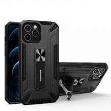 Удароустойчив гръб със / кейс със стойка Magnetic Car Holder case за Samsung Galaxy A12 - черен