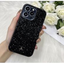 Луксозен твърд гръб / кейс / Swarovski за Apple iPhone 16 Pro - черен / камъни