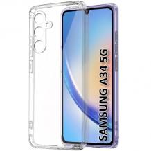 Луксозен силиконов калъф / гръб / TPU кейс за Samsung A34 5G - прозрачен кейс със защита за камерата