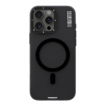 Оригинален удароустойчив гръб TPU кейс Youngkit Hidden Sand Series Case с безжично зареждане MagSafe за Apple iPhone 16 (6.1) - черен