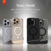 Луксозен гръб TPU кейс Kajsa Aluminium Trans-Shield Case с безжично зареждане MagSafe за Apple iPhone 16 Pro (6.3) - черен