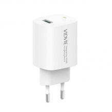 Зарядно устройство VIDVIE PLE249 220V 18W / USB to Lightning - бяло