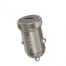 Зарядно устройство за кола адаптер VIDVIE CC541 Car Charger 12V-24V / 33W / Type-C to Type-C / Type-C to Lightning - златисто