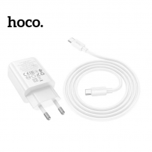 Зарядно устройство HOCO N62 220V 30W / Type C to Type C - бял