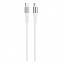Кабел USB VIDVIE CB4038 за зареждане и пренос на данни 60W / Type-C to Type-C 2m - бял