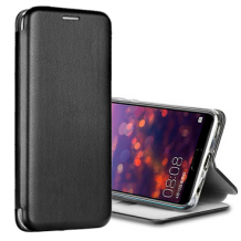 Луксозен кожен калъф Flip тефтер със стойка OPEN за Samsung Galaxy A51 - черен