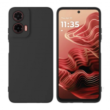 Силиконов калъф / кейс / Nano TPU за Motorola Moto G35 5G - черен гръб със защита за камерата