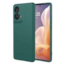 Силиконов калъф / кейс / Nano TPU за Motorola Moto G35 5G - тъмно зелен гръб със защита за камерата