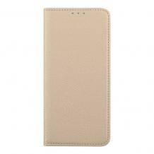 Кожен калъф Flip тефтер Magnet Book със стойка за Motorola Moto G05 / Moto E15 - златист
