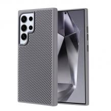 Луксозен гръб / кейс / Troy Case с безжично зареждане MagSafe за Samsung Galaxy S24 Ultra - сив / carbon