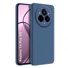Силиконов калъф / кейс / Nano TPU за Realme 14 Pro 5G - тъмно син гръб със защита за камерата