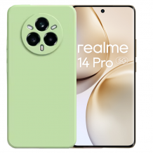 Силиконов калъф / кейс / Nano TPU за Realme 14 Pro 5G - зелен гръб със защита за камерата