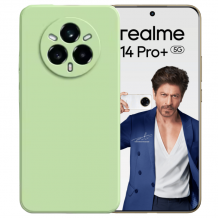 Силиконов калъф / кейс / Nano TPU за Realme 14 Pro Plus 5G - зелен гръб със защита за камерата