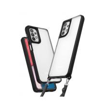 Луксозен гръб / кейс / Protective Armor Case за Samsung Galaxy A36 5G - прозрачен / черен кант