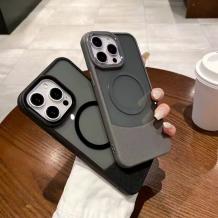 Луксозен гръб / кейс / Luxury Case с безжично зареждане MagSafe за Samsung Galaxy A36 5G - прозрачен / сив