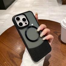 Луксозен гръб / кейс / Luxury Case с безжично зареждане MagSafe за Samsung Galaxy A56 5G - прозрачен / черен