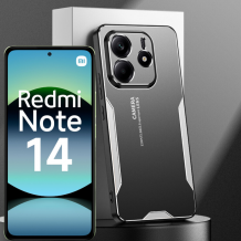 Луксозен гръб Metal TPU Case за Xiaomi Redmi Note 14 - черен / сиво