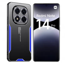 Луксозен гръб Metal TPU Case за Xiaomi Redmi Note 14 Pro - черен / синьо