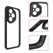Луксозен твърд гръб / кейс / Protective Case за Honor 400 Pro 5G - прозрачен / черна рамка