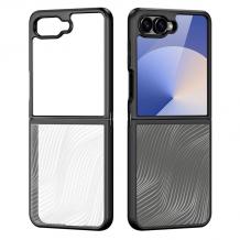 Луксозен гръб / кейс / Dux Ducis AIMO Premium Case за Samsung Galaxy Z Flip 7 - прозрачен / черен кант