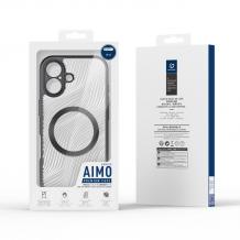 Луксозен гръб / кейс / Dux Ducis AIMO Premium Case с безжично зареждане MagSafe за Apple iPhone 17 (6.3) - прозрачен / черен кант