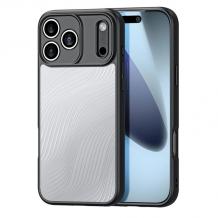 Луксозен гръб / кейс / Dux Ducis AIMO Premium Case за Apple iPhone 17 Pro (6.3) - прозрачен / черен кант
