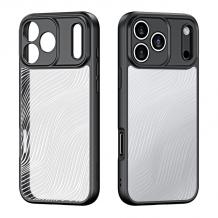 Луксозен гръб / кейс / Dux Ducis AIMO Premium Case за Apple iPhone 17 Pro (6.3) - прозрачен / черен кант