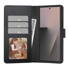 Луксозен кожен калъф със стойка Tech-Protect Wallet Case за Samsung Galaxy Z Fold 7 - черен
