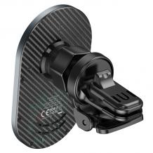 Магнитна стойка за кола с безжично зареждане HOCO CA91 / Wireless Fast Charging Car Holder HOCO CA91 15W - графит