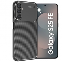 Луксозен силиконов калъф / гръб / кейс TPU за Samsung Galaxy S25 FE - черен / Carbon