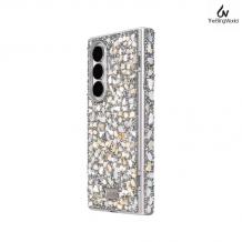 Оригинален твърд гръб / кейс / Swarovski за Samsung Galaxy Z Fold 7 - сребристи камъни