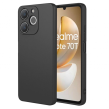 Силиконов калъф / кейс / Nano TPU за Realme Note 70T - черен гръб със защита за камерата