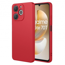 Силиконов калъф / кейс / Nano TPU за Realme Note 70T - червен гръб със защита за камерата