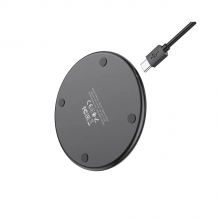 Универсално безжично зарядно устройство / Fast Charging Pad Hoco CW6 Pro с кабел USB-C - черно
