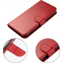 Луксозен кожен калъф Magnet Book със стойка за Honor 400 Smart - червен