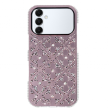 Луксозен силиконов калъф / кейс / Colorful Case TPU за Samsung Galaxy A17 / Samsung A26 - розов с камъни