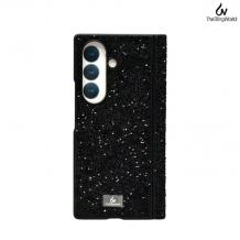 Оригинален твърд гръб / кейс / Swarovski за Samsung Z Fold 8 Ultra - черен камъни