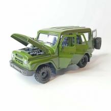 Метален джип с отварящи се врати капаци светлини и звуци UAZ 469 1:18