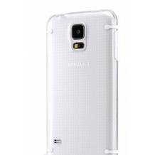 Твърд гръб / капак / за Samsung G900 Galaxy S5 / Galaxy S5 Neo G903 - прозрачен с бял кант