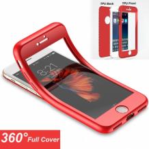 Силиконов калъф / гръб / TPU 360° KST за Apple iPhone 7 - червен / лице и гръб