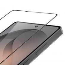 5D full cover Tempered glass Full Glue screen protector Motorola Moto G57 Power / Извит стъклен скрийн протектор с лепило от вътрешната страна за Motorola Moto G57 Power - черен кант