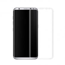 3D full cover Tempered glass screen protector за Samsung Galaxy S8 G950 / Извит стъклен скрийн протектор за Samsung Galaxy S8 G950 - прозрачен