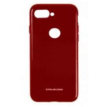 Силиконов калъф / гръб / TPU MOLAN CANO Jelly Case за Huawei Y6 2018 - червен / брокат