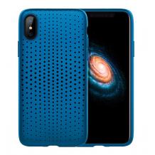 Луксозен силиконов калъф / гръб / TPU ROCK DOT Series за Apple iPhone X - син