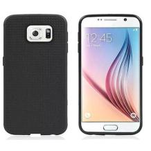 Силиконов калъф / гръб / TPU за Samsung Galaxy S6 G920 - черен / Grid